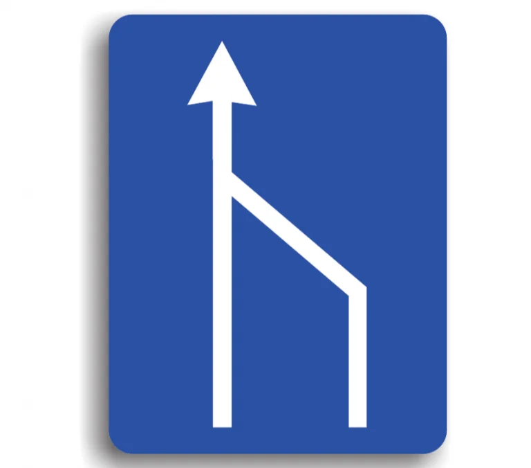 Terminarea benzii de circulație din dreaptă a părții de carosabil
